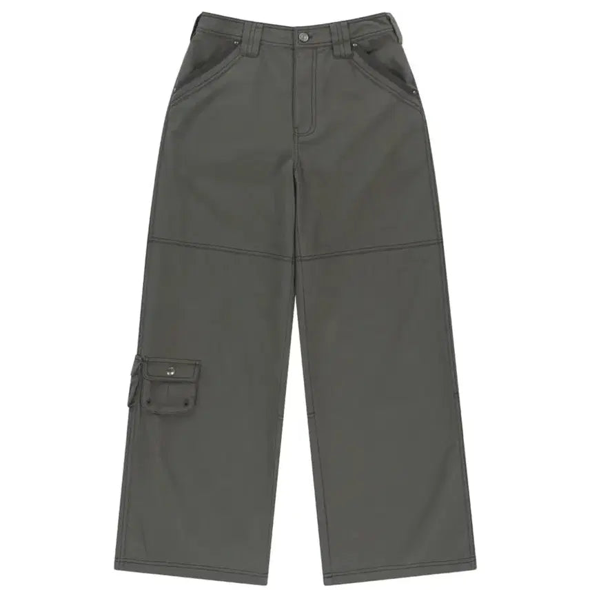 [BUNJANG] Koisoio Snap Work Pants Khaki Size 0 / 코이세이오 스냅 워크 팬츠 카키 0사이즈