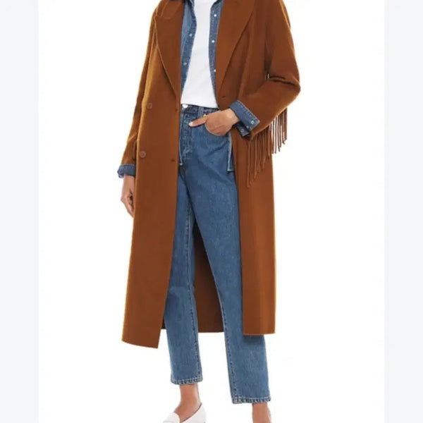 [BUNJANG] Sandro Fringe Wool Long Coat / Sandro 산드로 프린지 울 롱코트 55