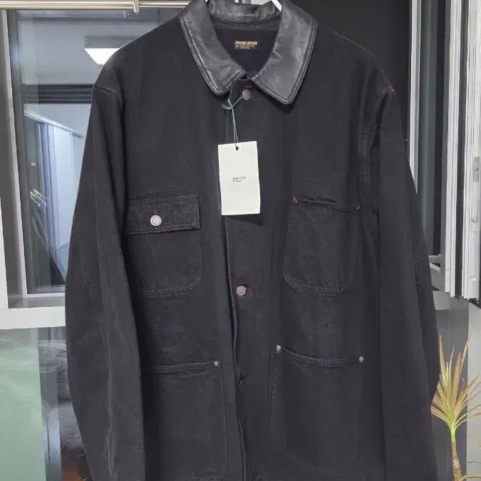 [BUNJANG] BEHAVE Washed Leather Collar Coverall Jacket / [2, 새상품] 비헤비어 워시드 레더 카라 커버올 자켓