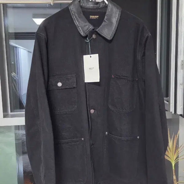 [BUNJANG] BEHAVE Washed Leather Collar Coverall Jacket / [2, 새상품] 비헤비어 워시드 레더 카라 커버올 자켓