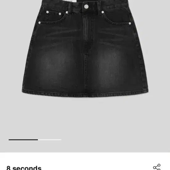 [BUNJANG] 8seconds Black Denim Mini Skirt / 택O 새제품 에잇세컨즈 데님 미니 스커트 치마 블랙 무채색