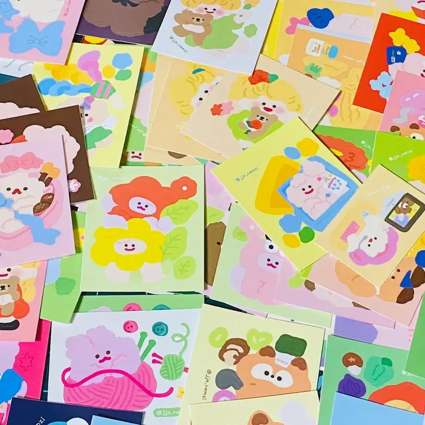 [BUNJANG] Small Seal Sticker Deco Pack / (처분/3세트 남음) 작은 씰스티커 모조지 쪼람쥐 / 다꾸 입문 초보 스티커