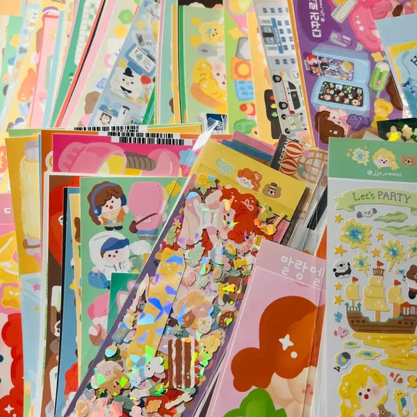 [BUNJANG] Jjoramji Seal Sticker Random Pack / (처분) 씰스티커 랜덤팩 쪼람쥐 / 다꾸 입문 초보 스티커