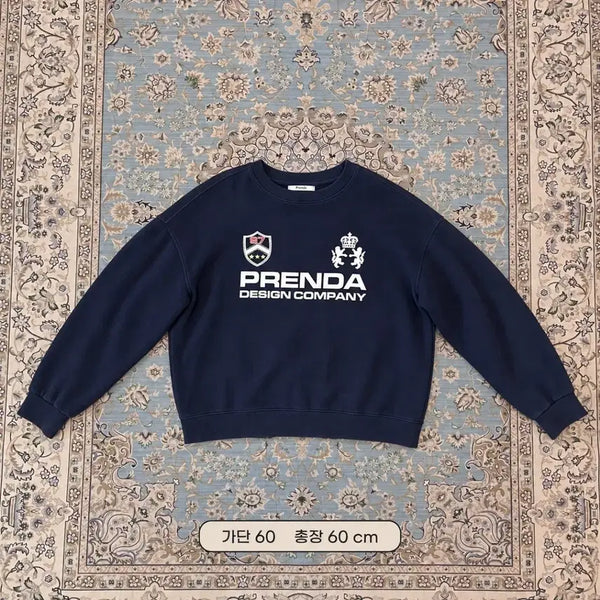 [BUNJANG] Frencha Design Company Navy Sweatshirt / 프렌다 디자인 컴퍼니 네이비 맨투맨