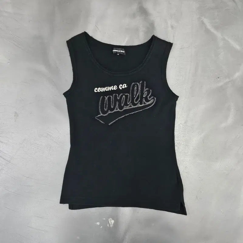 [BUNJANG] Comme Ça ISM Logo Sleeveless Top / 꼼사이즘 로고 슬리브리스 y19332