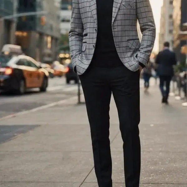 [BUNJANG] Wool & Rayon Blend Check Blazer / 울&레이온혼방 체크 블레이저 (103)