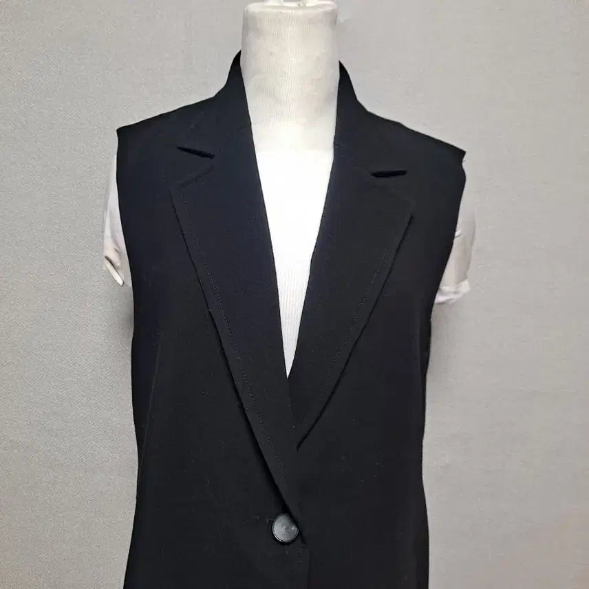 [BUNJANG] ME-SENSE Black Long Vest Size 55 / ME-SENSE 블랙 롱 베스트 55