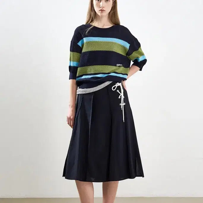 [BUNJANG] System 2025 Pleated Panel Strap Skirt / 한섬 시스템 25년  플리츠 패널 스트랩 스커트