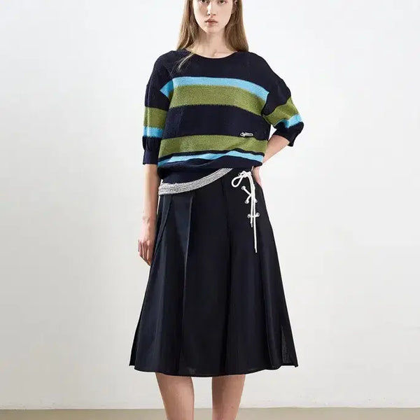 [BUNJANG] System 2025 Pleated Panel Strap Skirt / 한섬 시스템 25년  플리츠 패널 스트랩 스커트