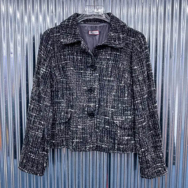 [BUNJANG] Max Mara Tweed Cropped Cinched-Back Jacket (Women's S) / 막스앤코 트위드 크롭 신치백 자켓 (우먼 S) DA939