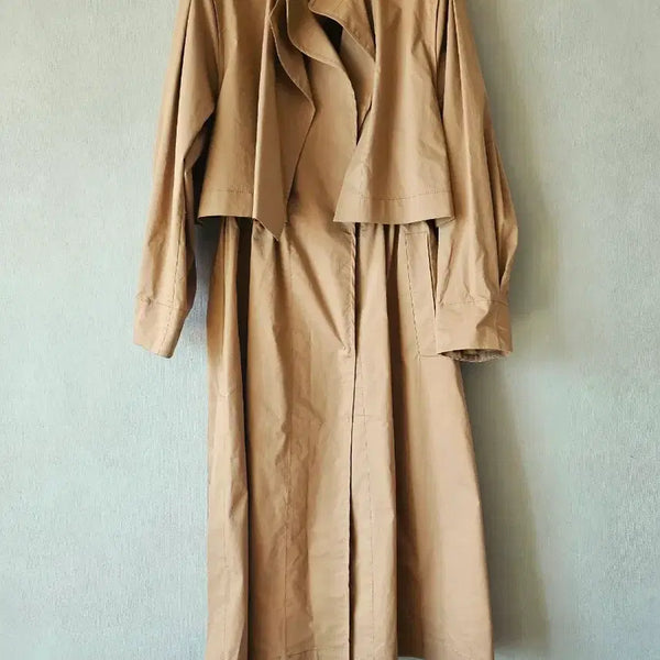 [BUNJANG] Objet 2022 Flap Drawstring Trench Coat Camel / 2022.오브제)플랩 드로우스트링 트렌치코트