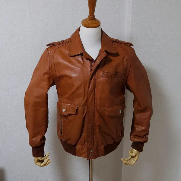 [BUNJANG] Vintage Leather Jumper / jon 복고풍 가죽점퍼 희귀탭