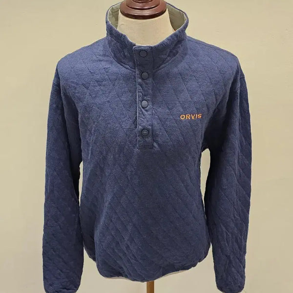 [BUNJANG] Orvis Quilted Snap Sweatshirt Indigo Blue / 오비스 스웨트셔츠 105