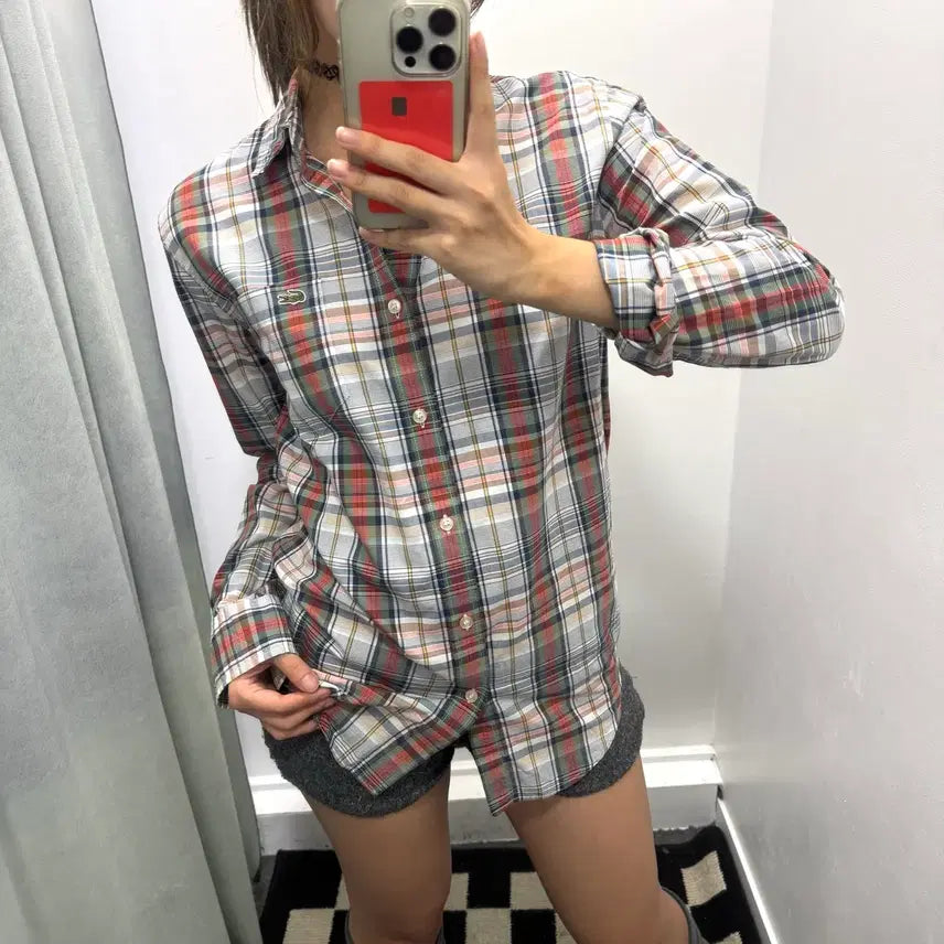 [BUNJANG] Lacoste Slim Fit Check Shirt / 라코스테 슬림핏 체크셔츠