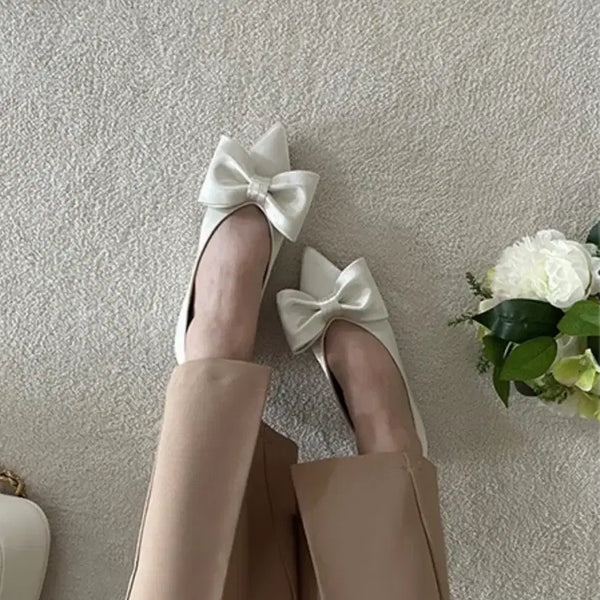 [BUNJANG] Satin Ribbon Wedding Shoes / 새틴 리본 웨딩슈즈(시착만)
