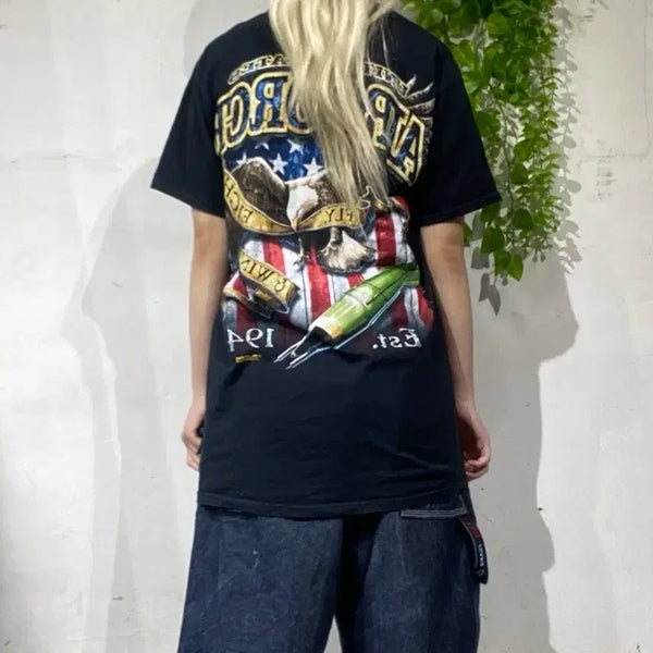 [BUNJANG] 7.62 Design USAF Fighting Eagle Graphic T-Shirt - Vintage American / 미국 빈티지 7.62 Design 미 공군(USAF) 파이팅 이글 빈티지 그래픽 티셔츠