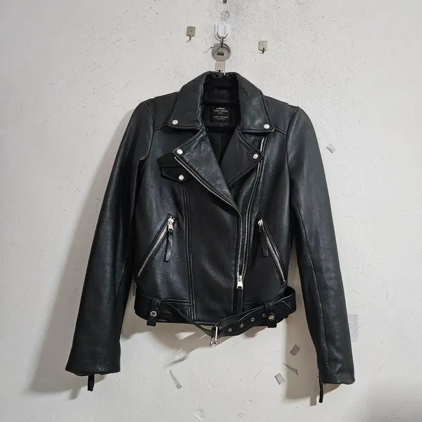 [BUNJANG] Zara Black Genuine Leather Rider Jacket / 자라블랙 양가죽라이더 자켓.