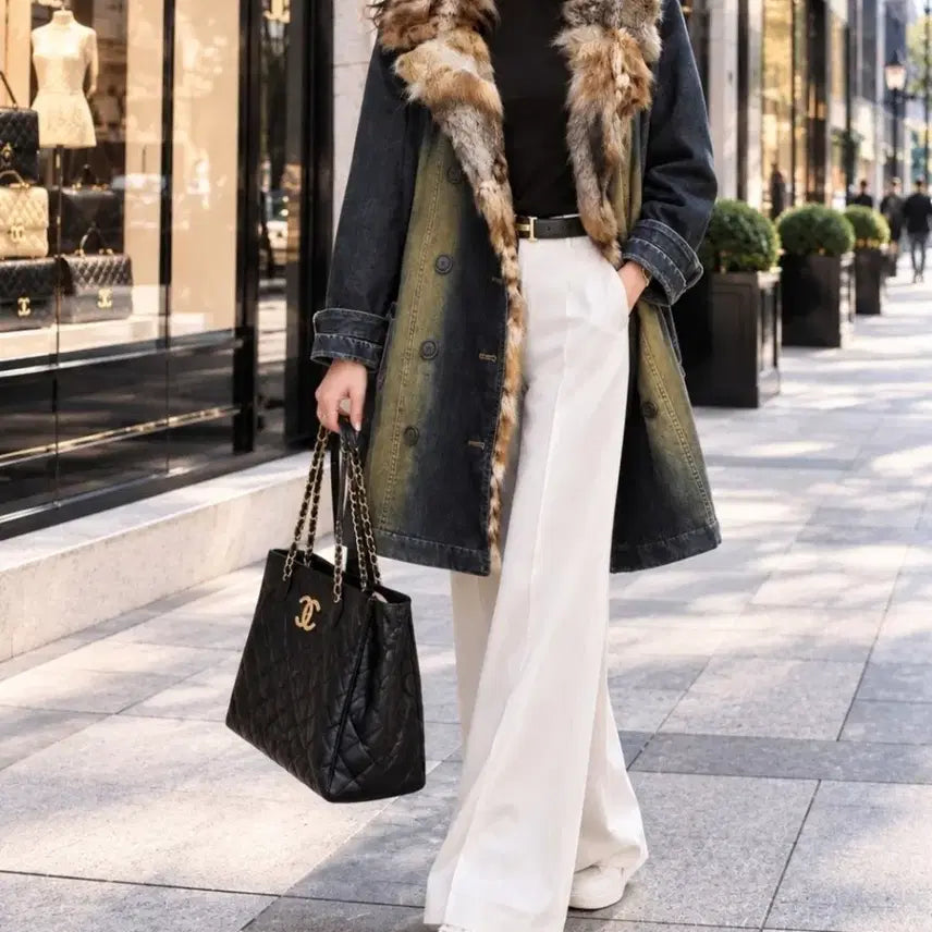 [BUNJANG] XinX Fur Trimmed Coat / XinX 퍼배색 코트(66/55~날씬66)