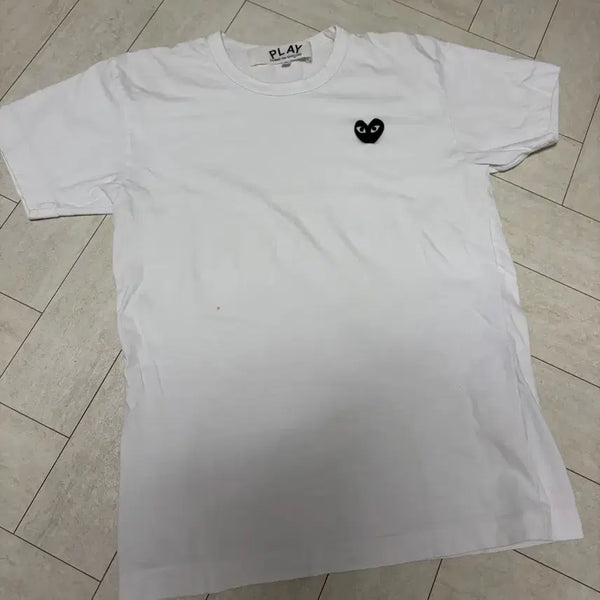 [BUNJANG] Comme des Garçons BLACK Small Logo Patch T-shirt White / 꼼데가르송 블랙 와팬 반팔 화이트 S