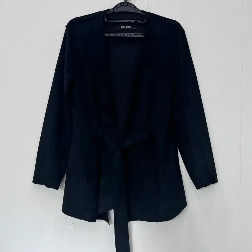 [BUNJANG] Zara Suede Ribbon Belt Jacket Black / [XS] 자라 ZARA 스웨이드 리본벨트 자켓 블랙