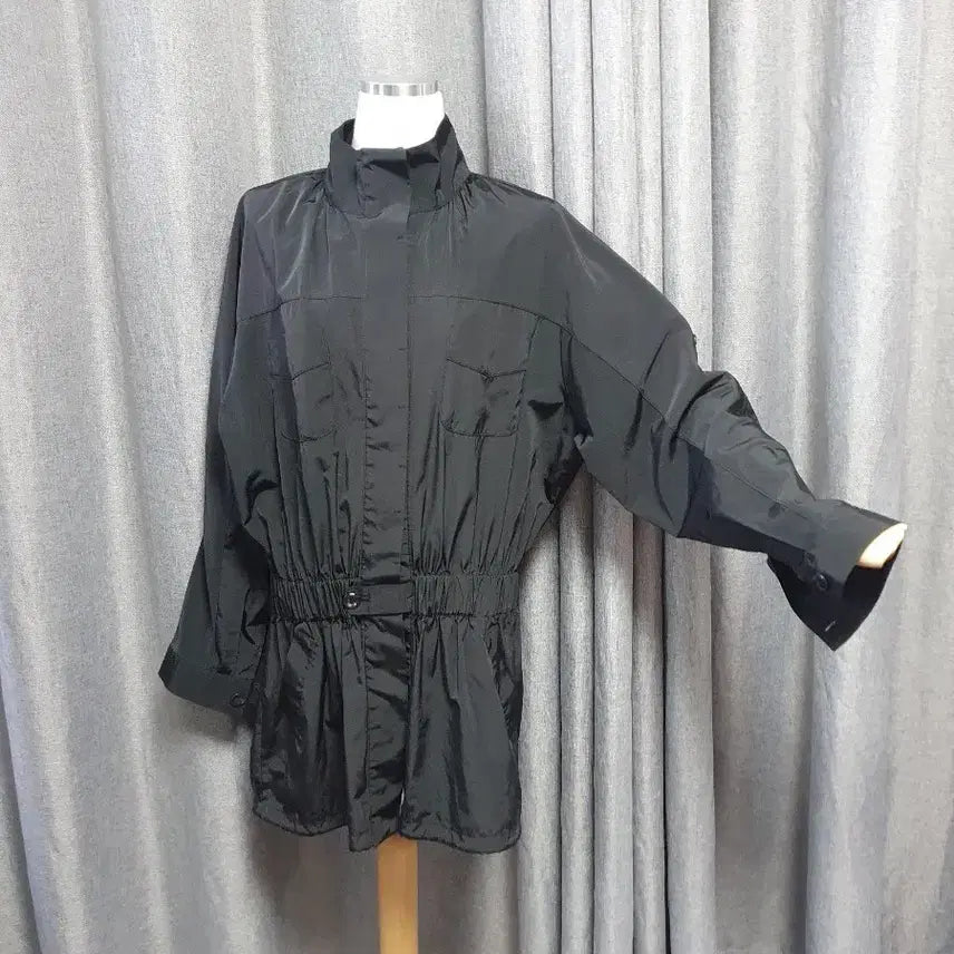 [BUNJANG] Peplum Long Zip-Up Jacket / 사각사각 페플럼 롱집업
