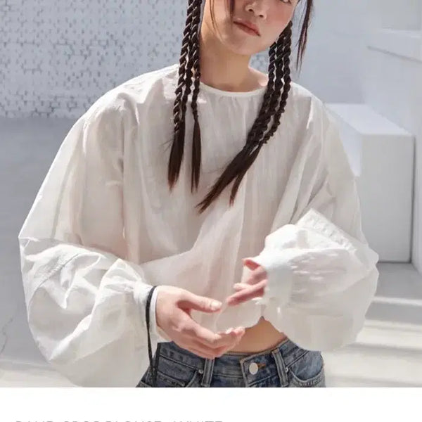 [BUNJANG] SAYER Band Crop Blouse White FREE / SAYER 세이어 밴드 크롭 블라우스 화이트 FREE