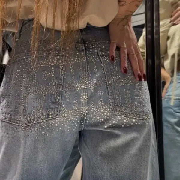 [BUNJANG] ZARA Straight Glitter Jeans / 새제품 자라 ZARA 스트레이트 글리터 진 청바지