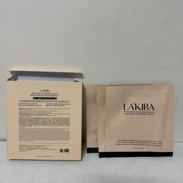[BUNJANG] Rakira Prestige Hydrogel Mask (3 Sheets) / 3매) 라키라 프레스티지 하이드로겔 마스크 쿨링 마스크팩 43g 수면팩 콜라겐 히알루론산 수분 보습 진정 광채팩