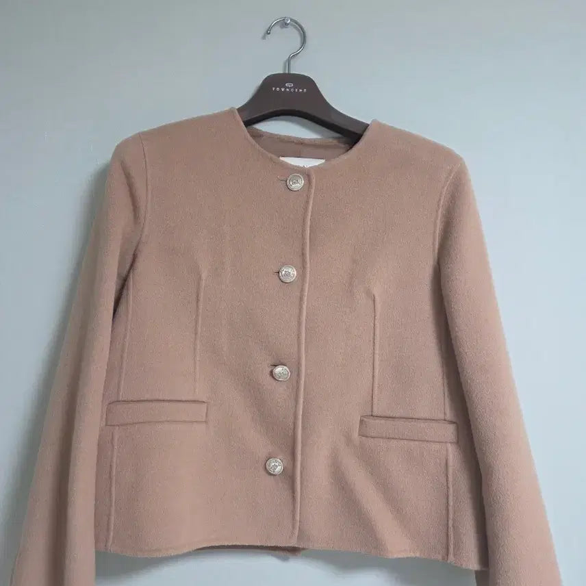 [BUNJANG] Beige Cashmere Blend Half Coat / 린 베이지 캐시미어 블렌드 하프코트