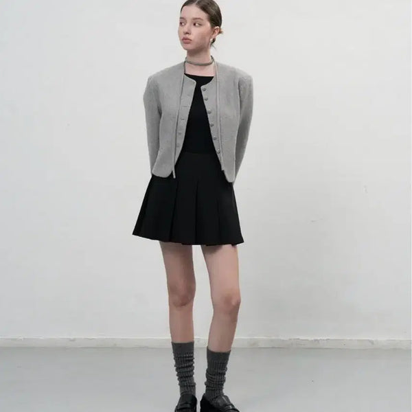 [BUNJANG] General Idea Non-Collar Wool Jacket (Grey, L) / [새제품] 제너럴아이디어 타이 노카라 울 자켓