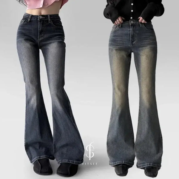 [BUNJANG] Dark Wash Blue Bootcut Jeans / 진청 부츠컷