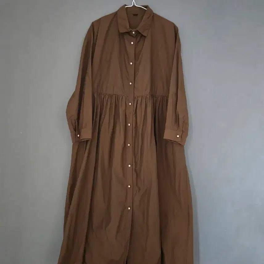 [BUNJANG] Brown Shirt Dress / 브라운 셔츠 원피스 F사이즈  100까지