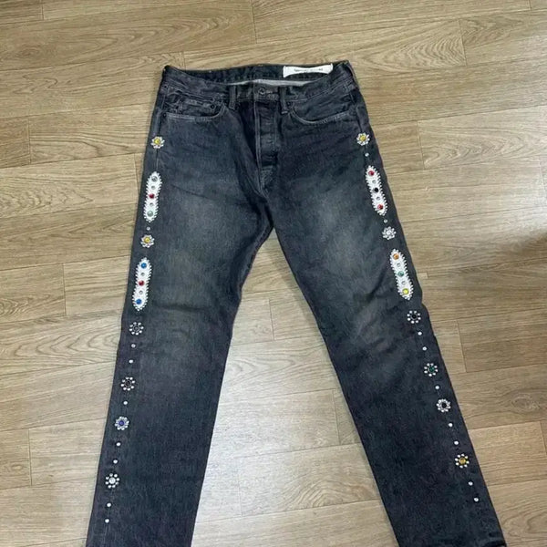 [BUNJANG] Kapital Gemstone Black Denim Jeans Size 34 / 캐피탈 잼스톤 흑청 34