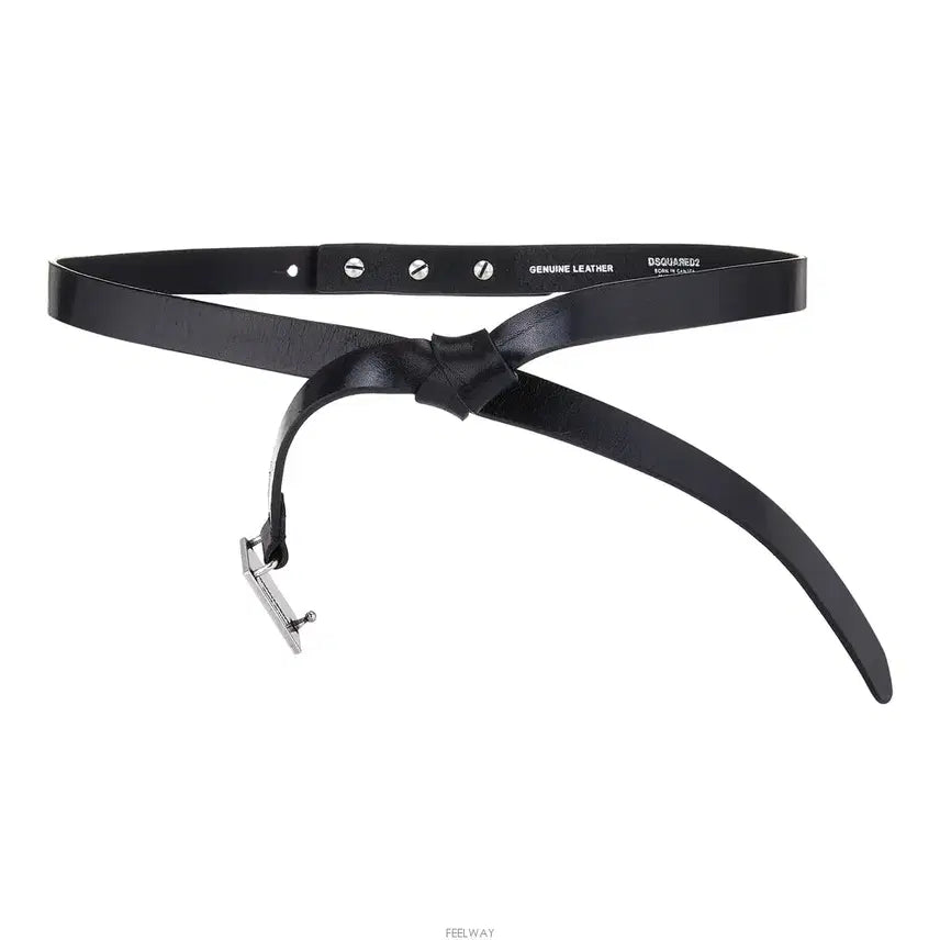 [BUNJANG] Dsquared2 Knot Detail Leather Belt / Dsquared2 매듭 디테일 가죽 벨트
