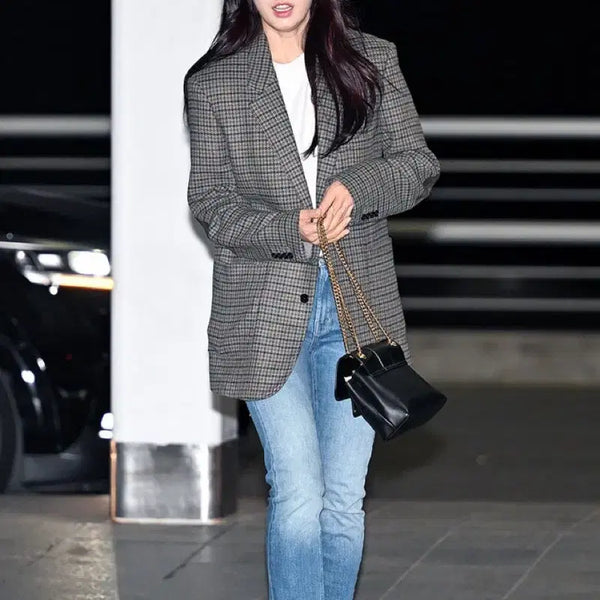 [BUNJANG] Zara Wool Blend Check Blazer / 셀린느맛 자라 울 블렌드 체크 블레이저