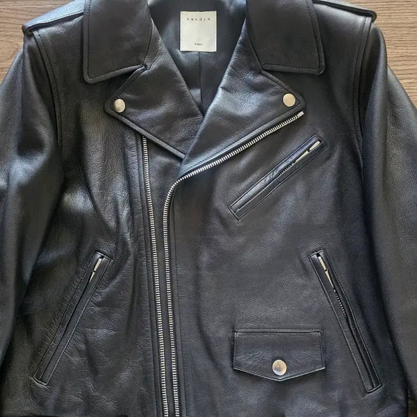 [BUNJANG] Sandro Homme Bachet Rider Leather Jacket / (택제거새상품)산드로옴므 바체트 라이더 레더 가죽자켓