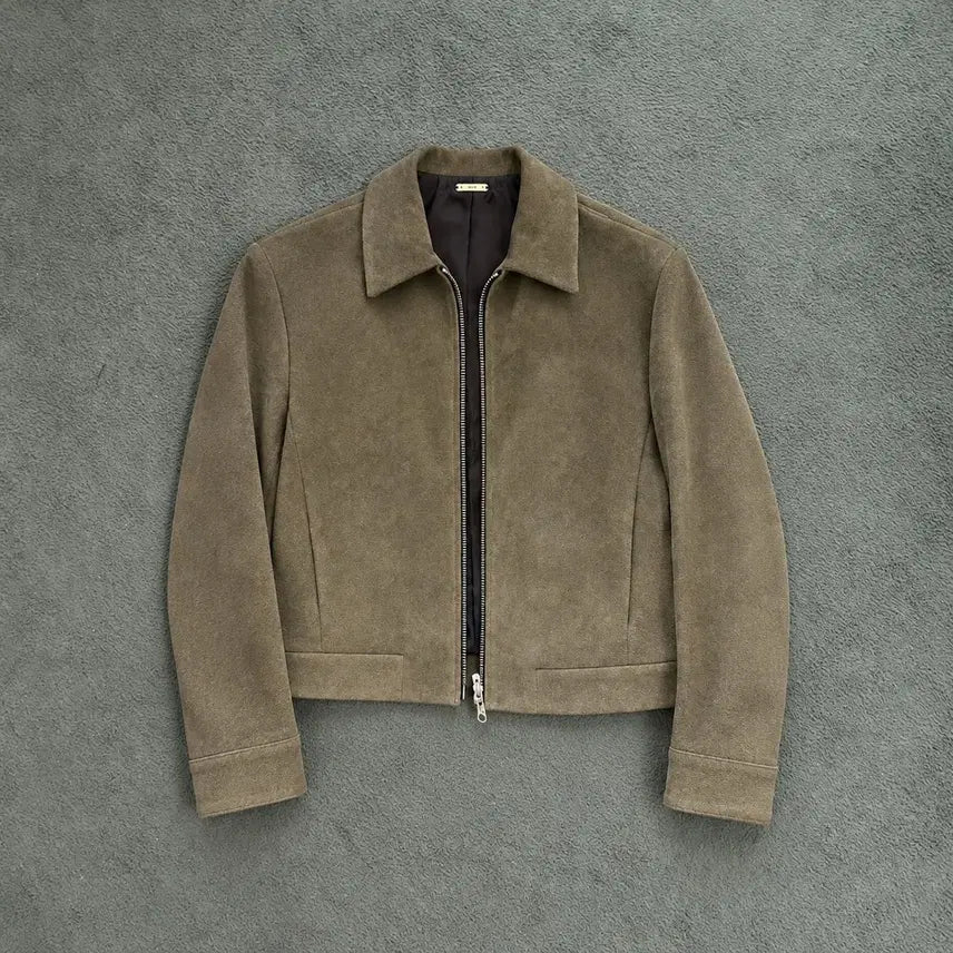 [BUNJANG] TONYWACK Suede Zippered Blouson Jacket Brown / 토니웩 스웨이드 자켓 지퍼 블루종 브라운 48(M)