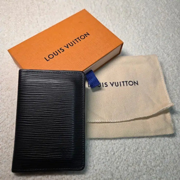 [BUNJANG] Louis Vuitton Monogram Eclipse Epi Leather Pocket Organizer Card Holder Full Set / 루이비통 에삐 포켓 오거나이저 블랙 카드지갑 남성지갑 박스 구성