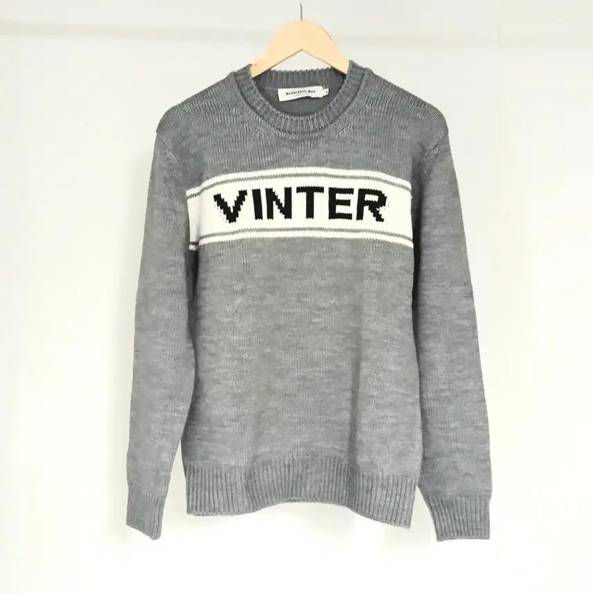 [BUNJANG] Andersson Bell Vinter Logo Knit M / 앤더슨벨 VINTER 니트 그레이:M