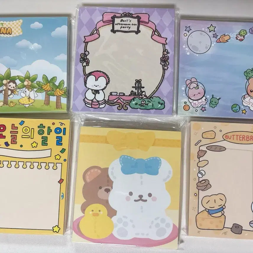 [BUNJANG] Memo Pad Set (6 Books) / 떡메모지6권 판매해요