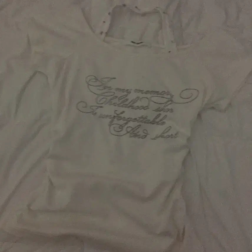 [BUNJANG] Halterneck Integrated Lettering Short Sleeve Top / 홀터넥 일체형 레터링 반팔