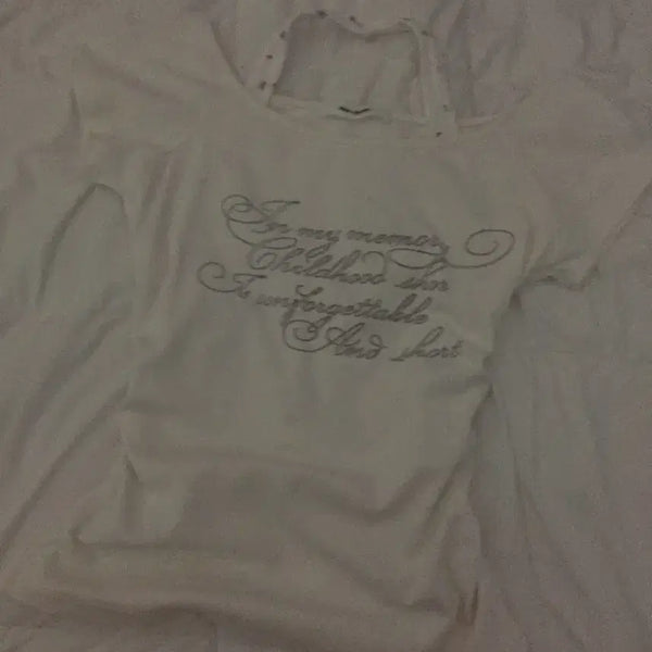 [BUNJANG] Halterneck Integrated Lettering Short Sleeve Top / 홀터넥 일체형 레터링 반팔
