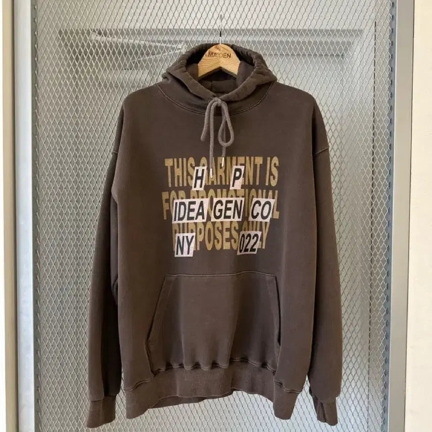 [BUNJANG] Brown Hooded Sweatshirt MAIDEN / 브라운 후드티 MAIDEN