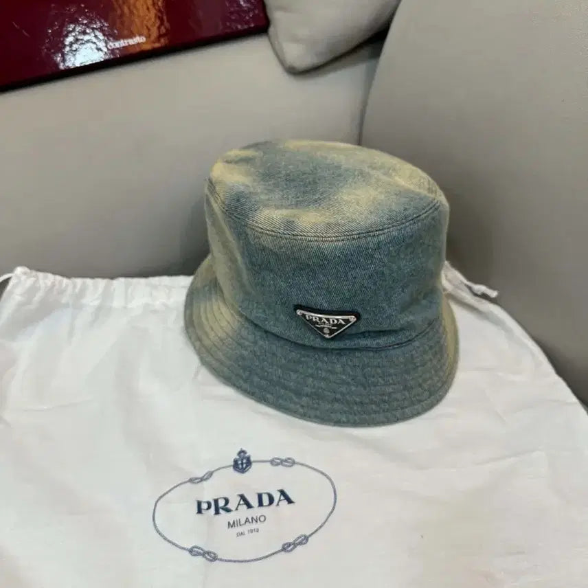 [BUNJANG] Prada Denim Bucket Hat / 새상품 프라다 데님 버킷햇 모자