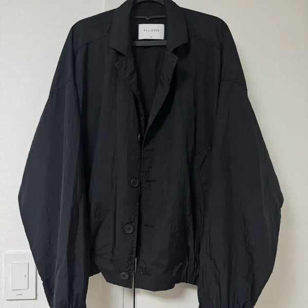 [BUNJANG] Nylon Bomber Jacket Black L Size / 블랙 블루종 나일론 자켓  L 사이즈