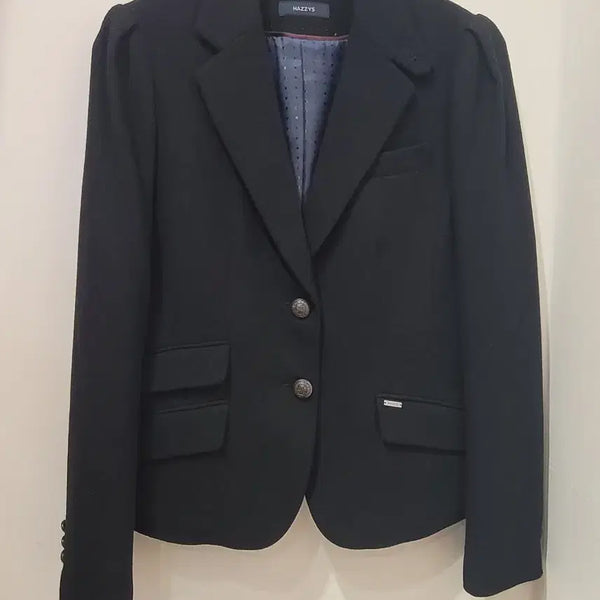 [BUNJANG] Hazzys Women's 100% Wool Dark Navy Jacket Size 90 / 헤지스 울100 다크네이비 자켓 여성용 90사이즈