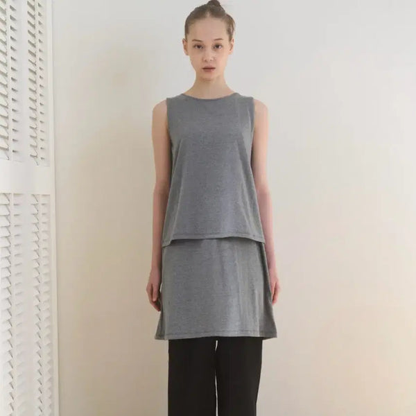 [BUNJANG] Pesto Layered Midi Dress Dark Moon / 페스토 레이어드 미디 드레스 다크문 pesto 원피스