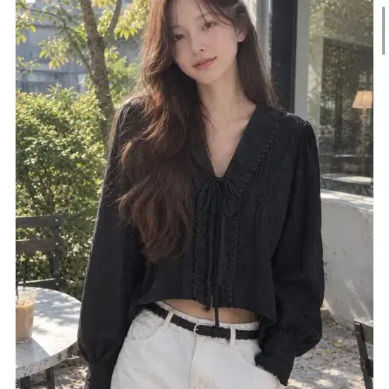 [BUNJANG] Lookast Ruffle Blouse / 룩캐스트 러플 블라우스 새상품