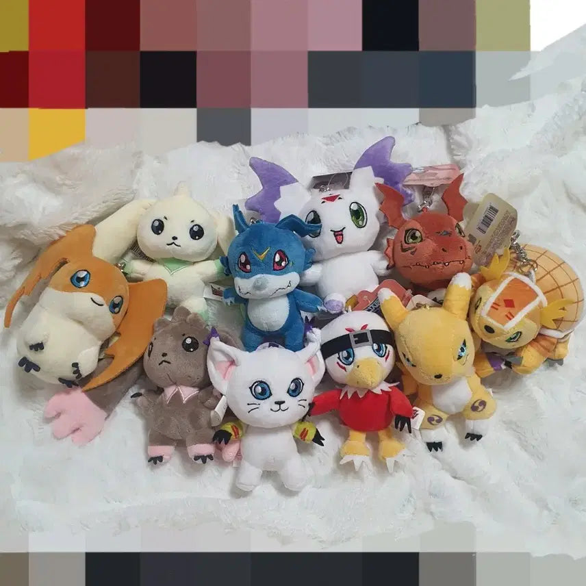 [BUNJANG] Digimon Stuffed Keychain Bundle Set - Terriermon, Lopmon, Patamon, Guilmon, Gummymon, Renamon, V-mon, Gatomon, Hawkmon, Armadillomon / 일괄)디지몬 인형 키링_테리어몬 로프몬 파닥몬 길몬 동글몬 레나몬 브이몬 가트몬 호크몬 아로마몬