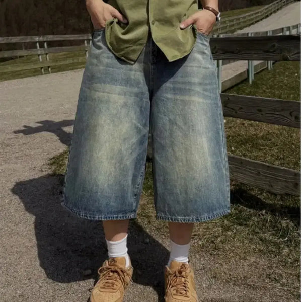 [BUNJANG] Bermuda Shorts - Medium Blue Wash / 버뮤다 중청